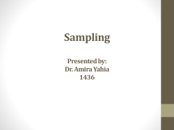 Non-probability sampling 2