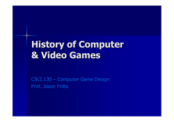 History of Computer Games
