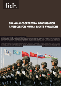 shanghai cooperation organisation: a vehicle for human