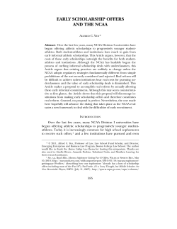 early scholarship offers and the ncaa