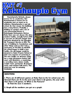 QUESTIONS 1. There are 21 different games at Keku Gym in the 1st