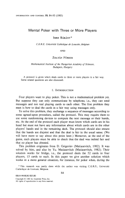 Mental Poker with Three or More Players