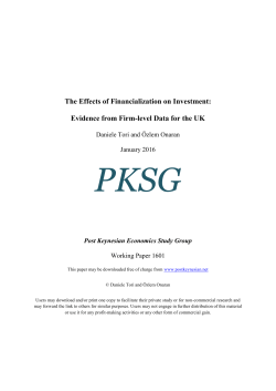 The Effects of Financialization on Investment: Evidence from Firm