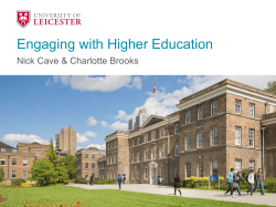 Engaging with Higher Education