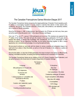 The Canadian Francophone Games Moncton