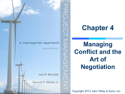 Negotiation and the Management of Conflict
