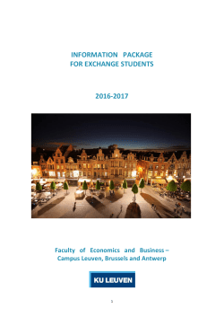 Information Package for exchange students - FEB Leuven