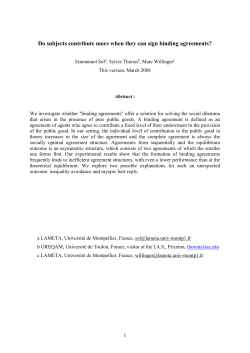 Table 2 : Gini index and frequency distribution of agreement structures