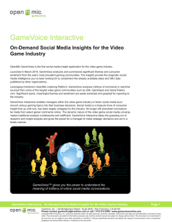 On-Demand Social Media Insights for the Video Game Industry