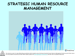 so what is strategic human resource management?