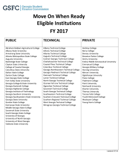 Move On When Ready Eligible Institutions FY 2017