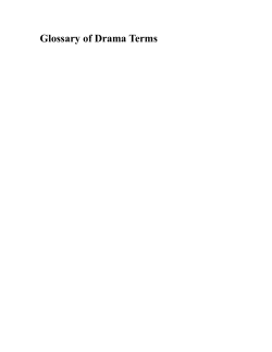 Glossary of Drama Terms