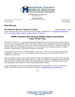 FMMS Teachers Win Georgia Middle School Association