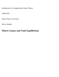 Matrix Games and Nash Equilibrium