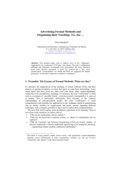 This position paper aims to address most of the topics suggested by