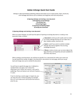 Adobe InDesign Quick Start Guide