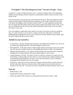 "The Most Dangerous Game" Narrative Prompt ~ 35 pts