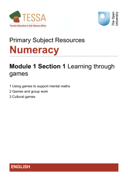 Section 1 : Learning through games