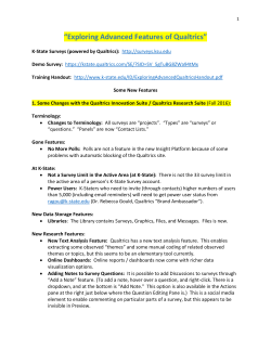 Exploring Advanced Features of Qualtrics