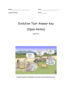 Name: Date: Applied Biology Block: Evolution Test