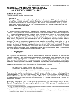 prosodically motivated focus in hausa: an optimality theory account