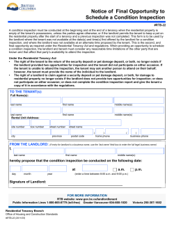 Notice of Final Opportunity to Schedule a Condition Inspection
