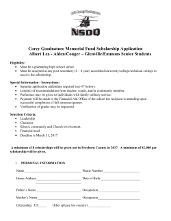 COREY GOODNATURE MEMORIAL SCHOLARSHIP