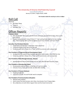 Chapter Reports - Greek Life
