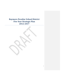 Raymore-Peculiar School District Five Year Strategic Plan 2012-2017