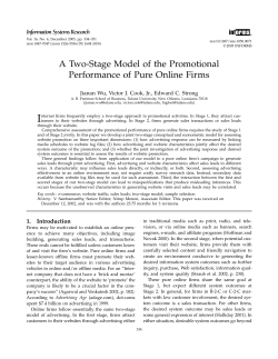 A Two-Stage Model of the Promotional