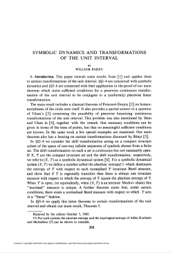 symbolic dynamics and transformations