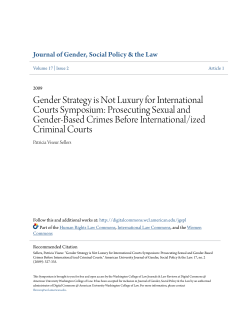 Gender Strategy is Not Luxury for International Courts Symposium