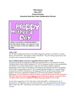 IHSA Advisor May, 2017 Donna Emmons Associate Head Start State