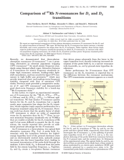 Comparison of Rb N-resonances for D1 and D2 transitions