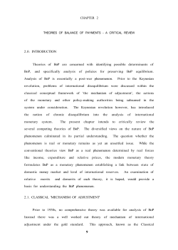 CHAPTER 2 2.0. INTRODUCTION Theories of BoP are concerned