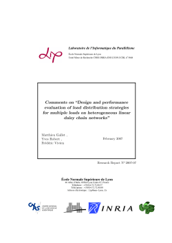 Design and performance evaluation of load distribution strategies for