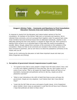 Section 1 - Oregon`s Kitchen Table