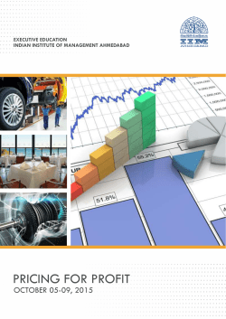 pricing for profit - Indian Institute of Management, Ahmedabad