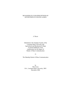 measuring player perceptions of advertising in online games