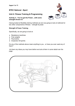 P1- Strength and Power Training