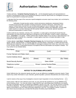 I hereby authorize and its designated agents and representatives to