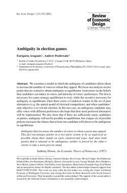 Ambiguity in election games