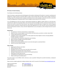 PR Trainee at Freaks 4U Gaming Your Gateway into the Gaming