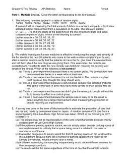 Ch. 5 Review and KEY