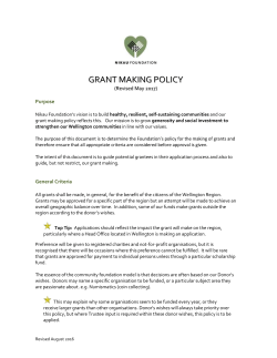 Grant Making Strategy and Policy