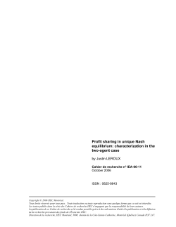 Profit sharing in unique Nash equilibrium