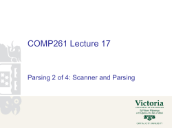 COMP261 2015 Parsing Lectures