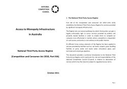 Access to Monopoly Infrastructure in Australia