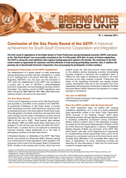 Conclusion of the São Paulo Round of the GSTP