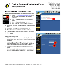 Online Referee Evaluation Form